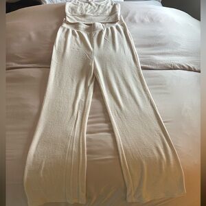 Cream Wide-Leg Knit Pants with matching bra - Z Supply brand new condition